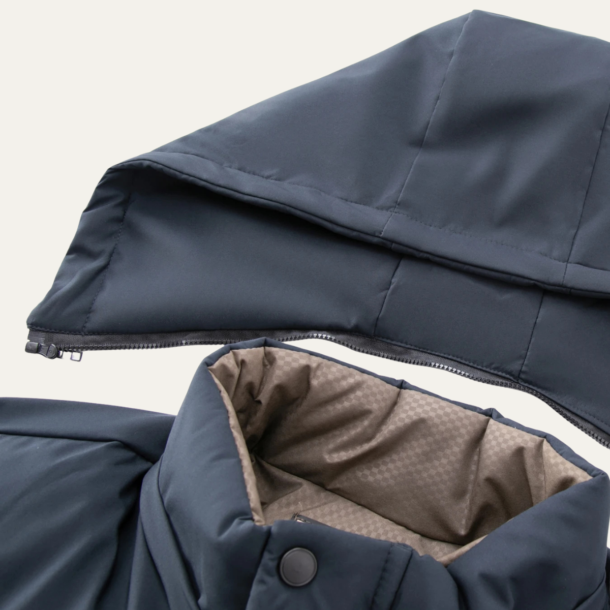 Bram | Men's Puffer Jacket Navy Hooded Quilted Winter Coat
