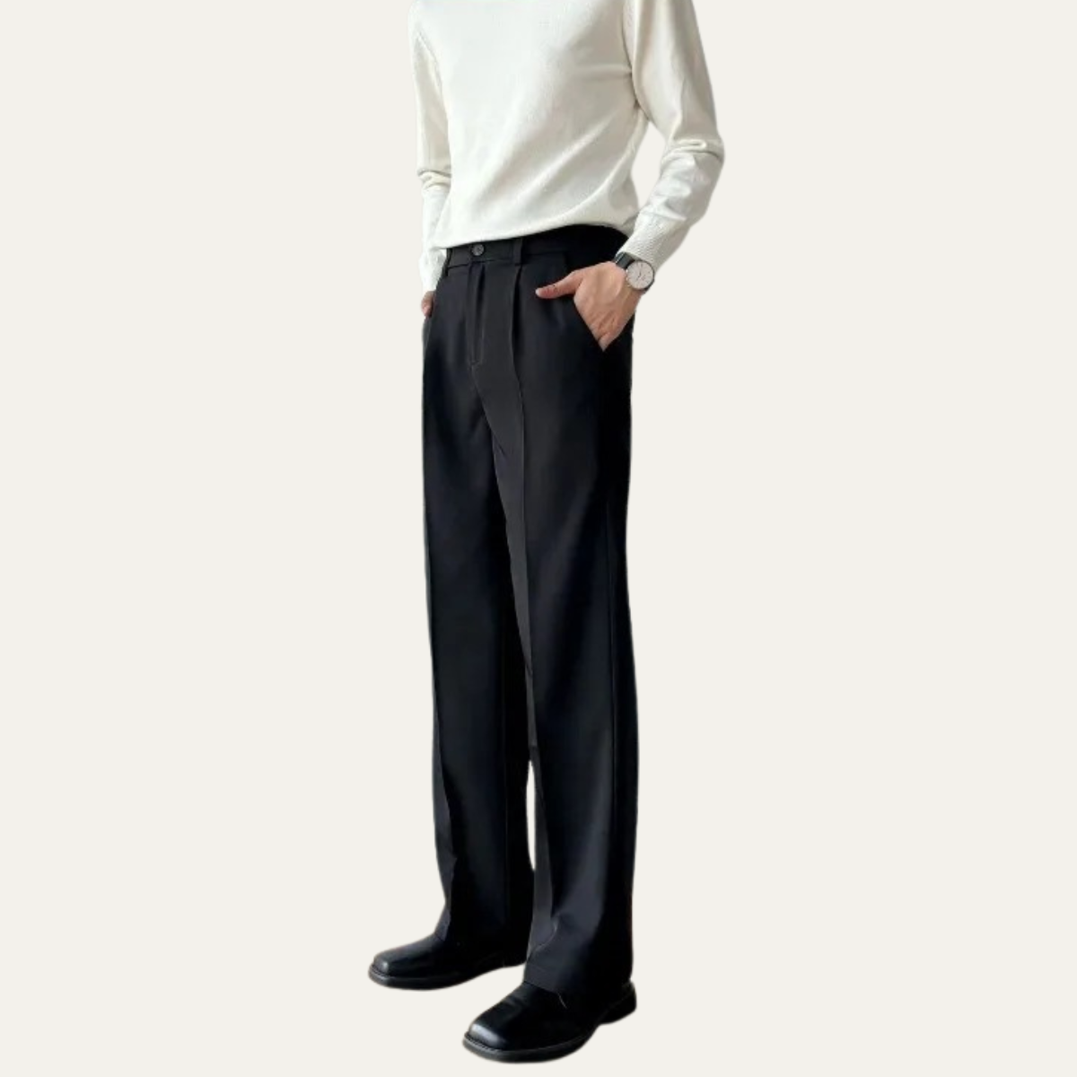 Bryce | Men's Pleated Wide Leg Dress Pants Black