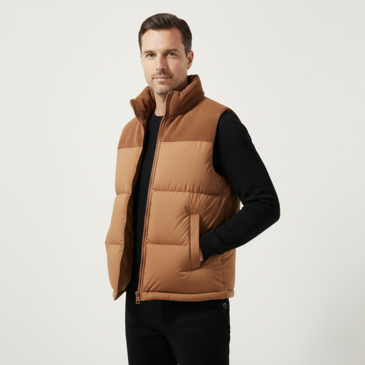 Axel | Men's Quilted Puffer Vest Black Charcoal