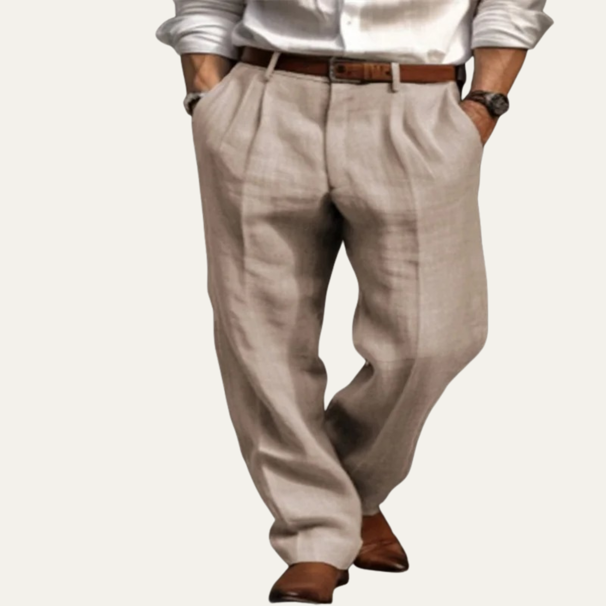 Axel | Men's Pleated Straight Leg Dress Pants Black