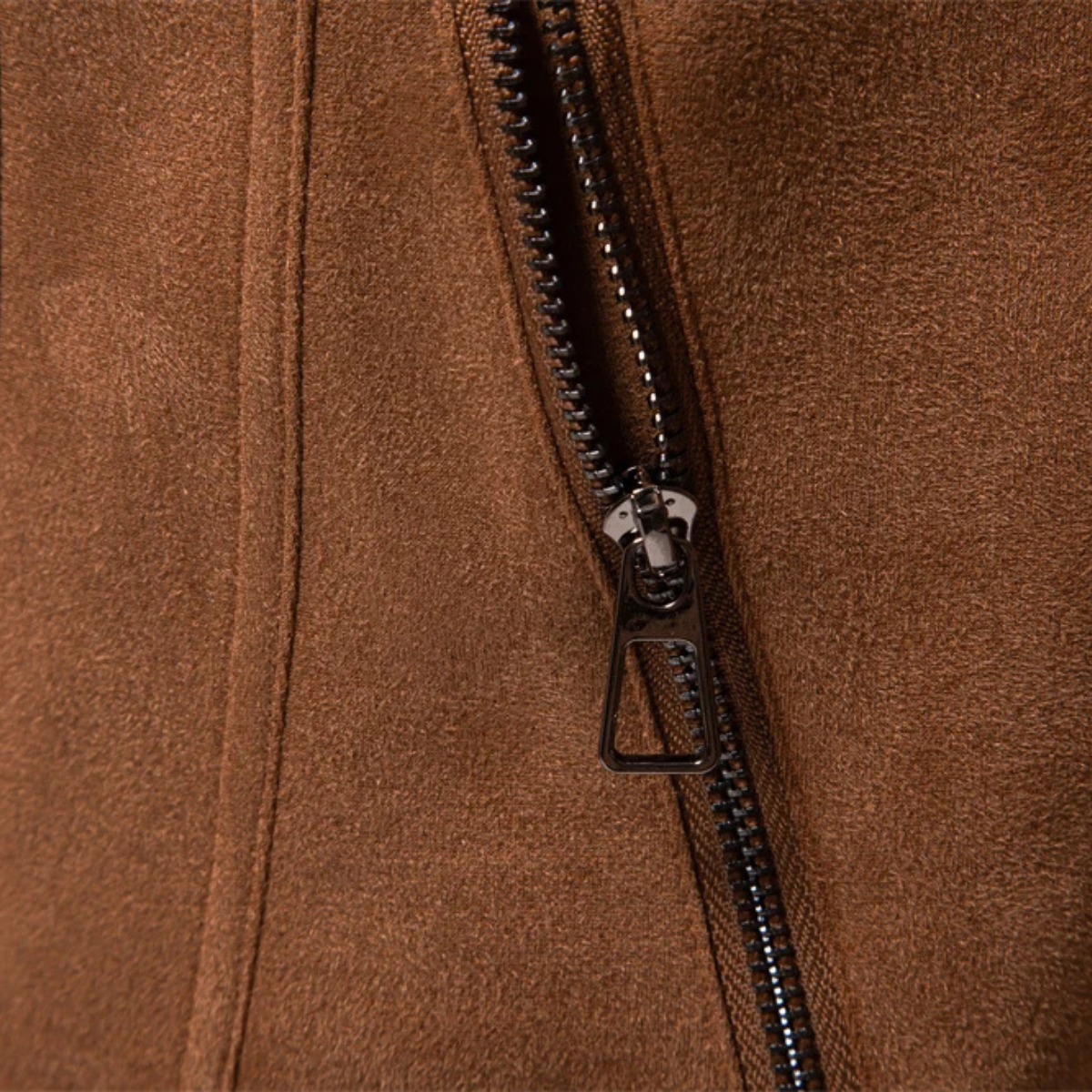 Brach | Men's Casual Suede Leather Jacket Camel Zip Up