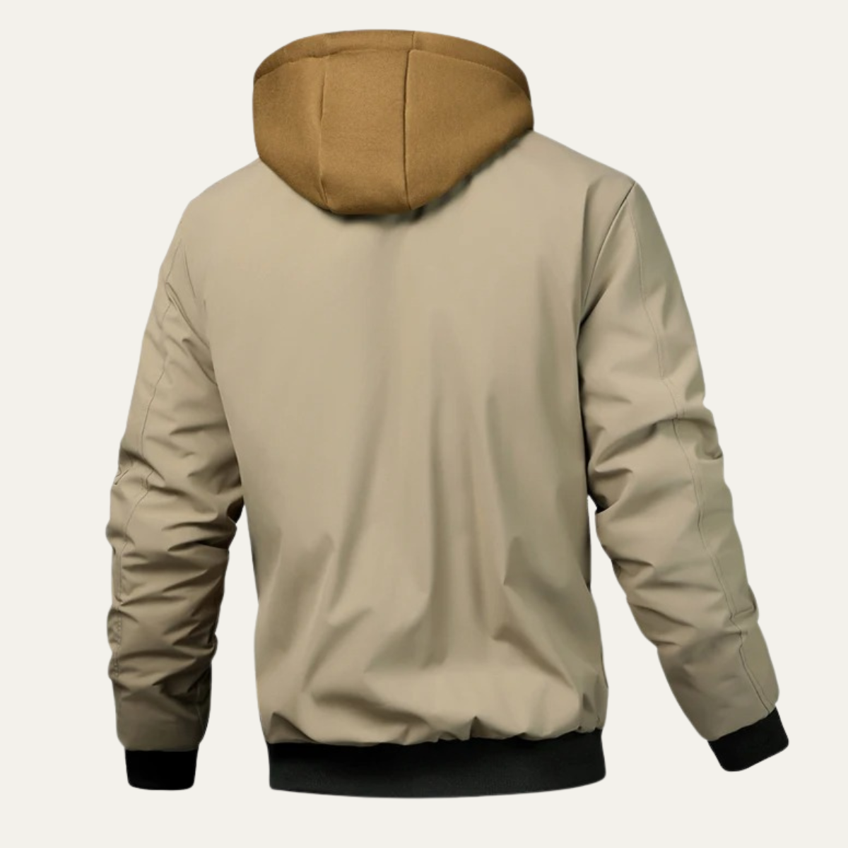 Callum | Men's Hooded Bomber Jacket Black Fleece Lined