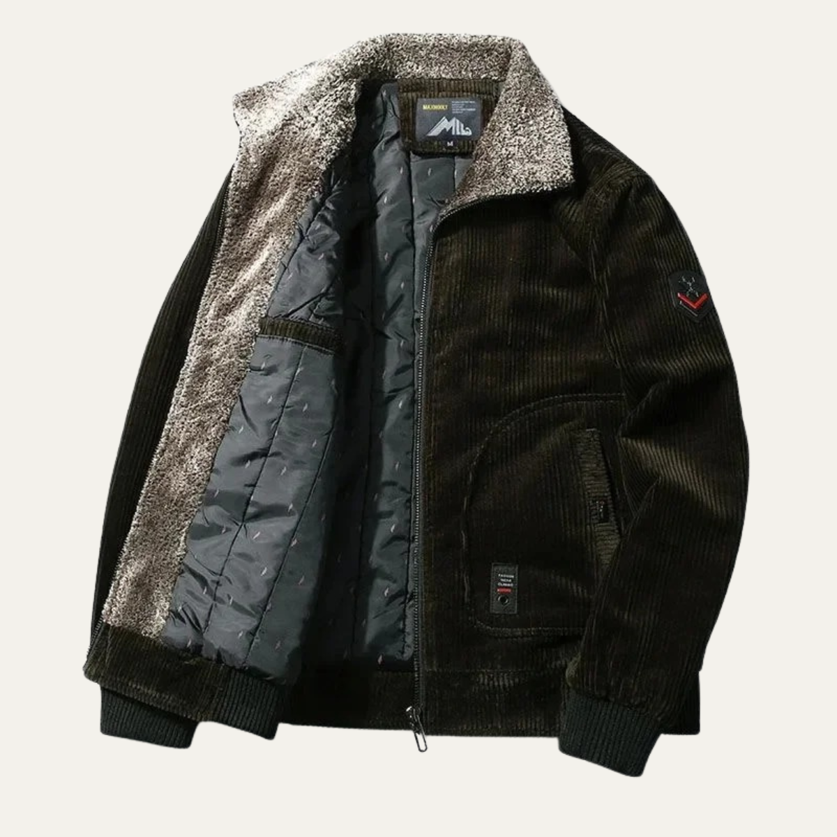 Axel | Men's Corduroy Jacket Camel Sherpa Lined