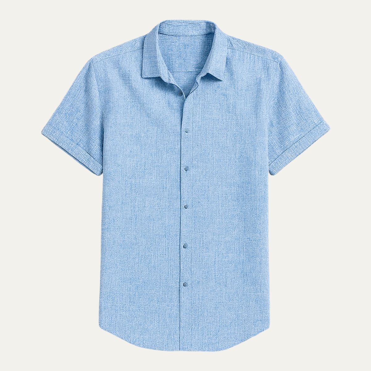 Axel | Men's Linen Shirt Gray Short Sleeve Button Up