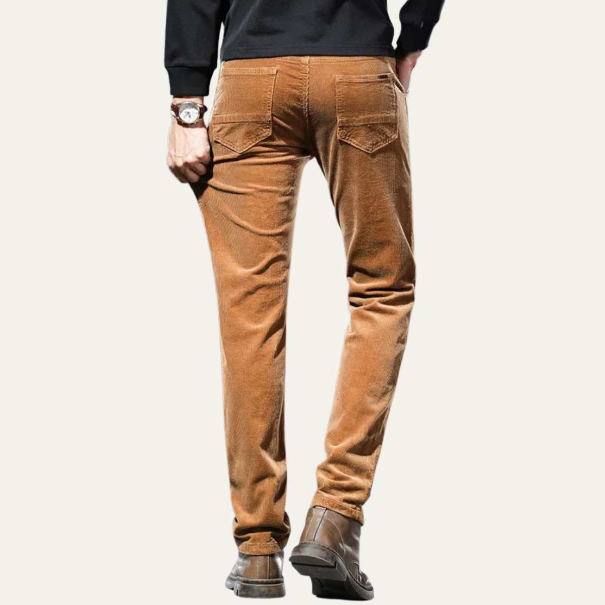 Axel | Men's Corduroy Pants Caramel Slim Fit Casual