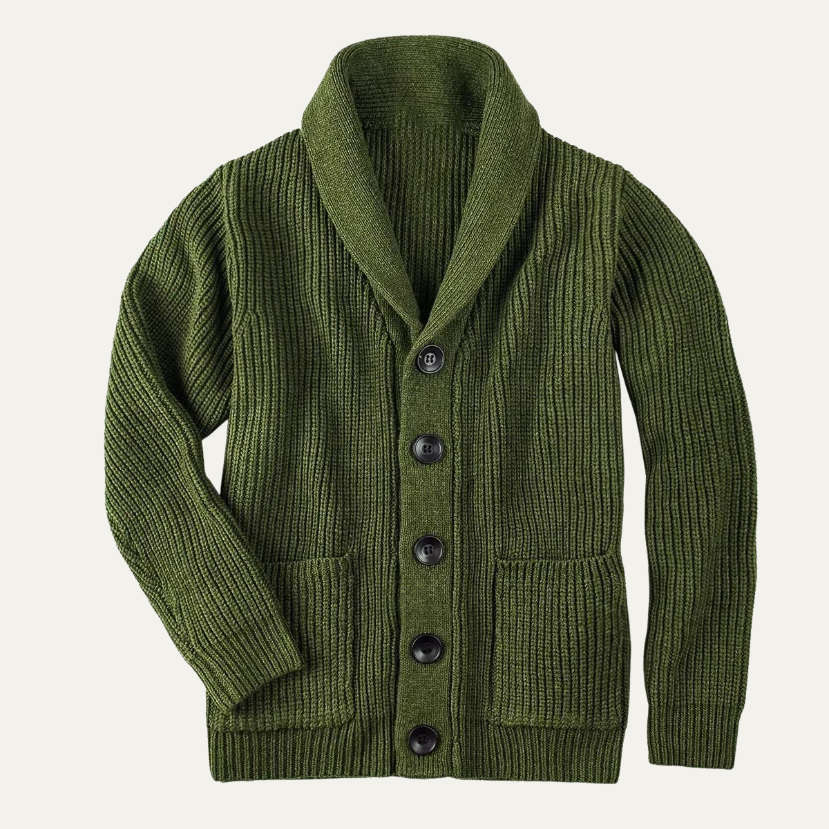 Callum | Men's Shawl Collar Cardigan Dark Gray Chunky Knit