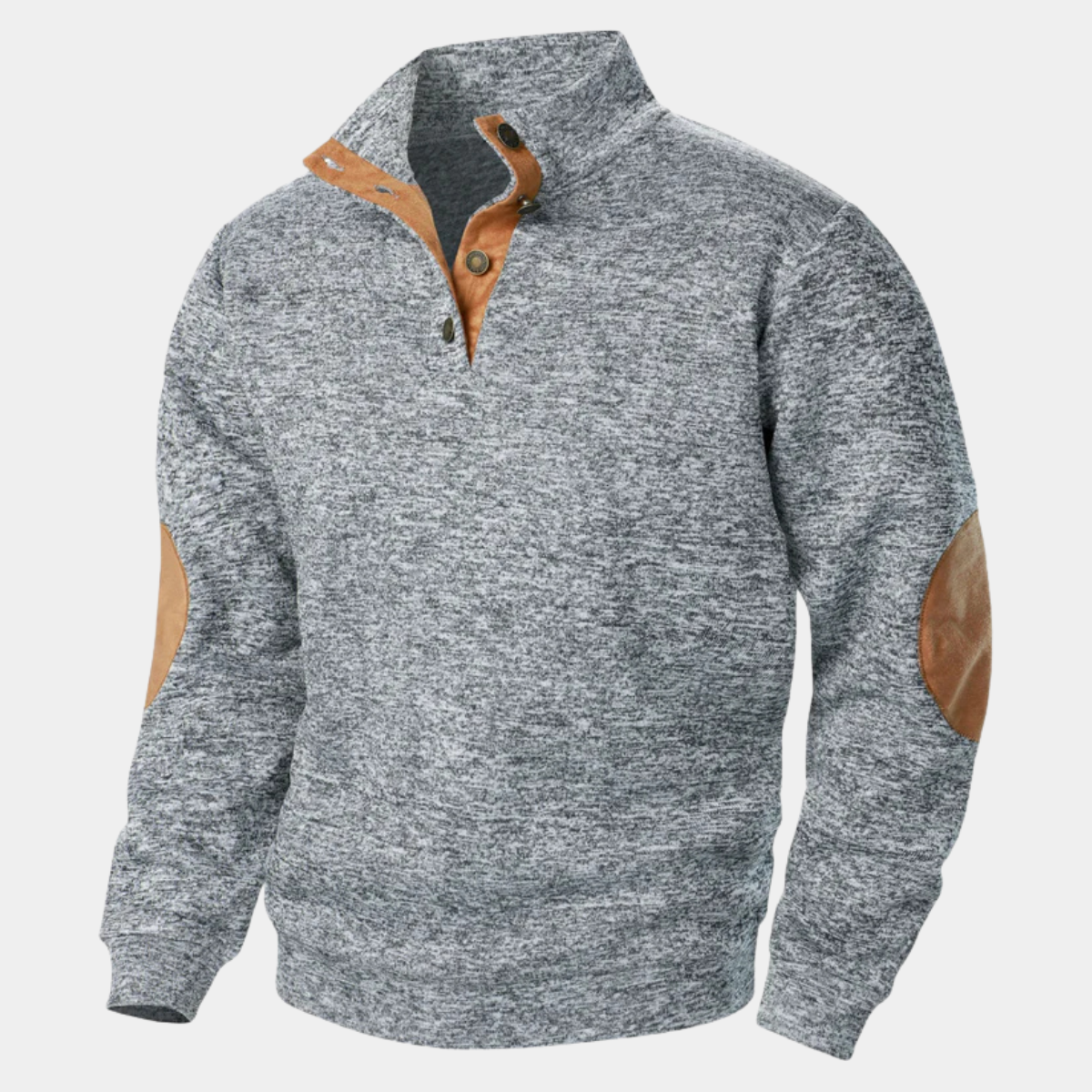 Bram | Men's Quarter Zip Sweater Burgundy Elbow Patch