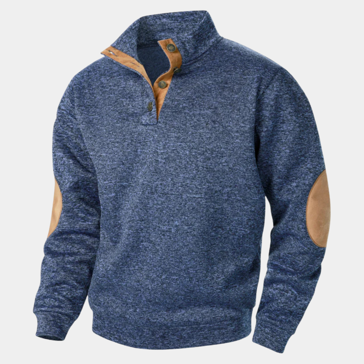 Bram | Men's Quarter Zip Sweater Burgundy Elbow Patch