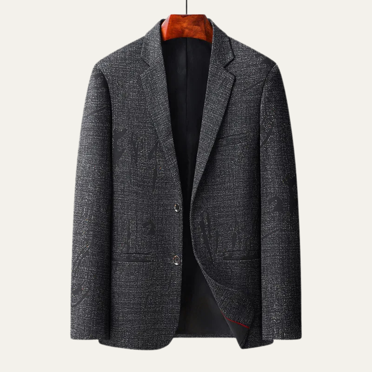 Rhys | Men's Smart Casual Tweed Blazer Charcoal Gray