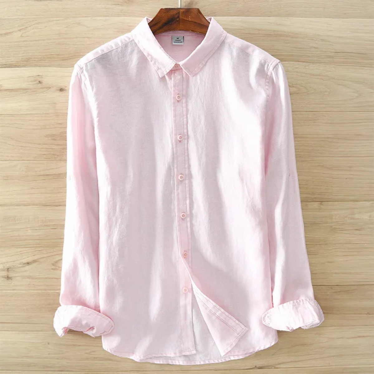 Callum | Men's Linen Button Up Shirt White Long Sleeve