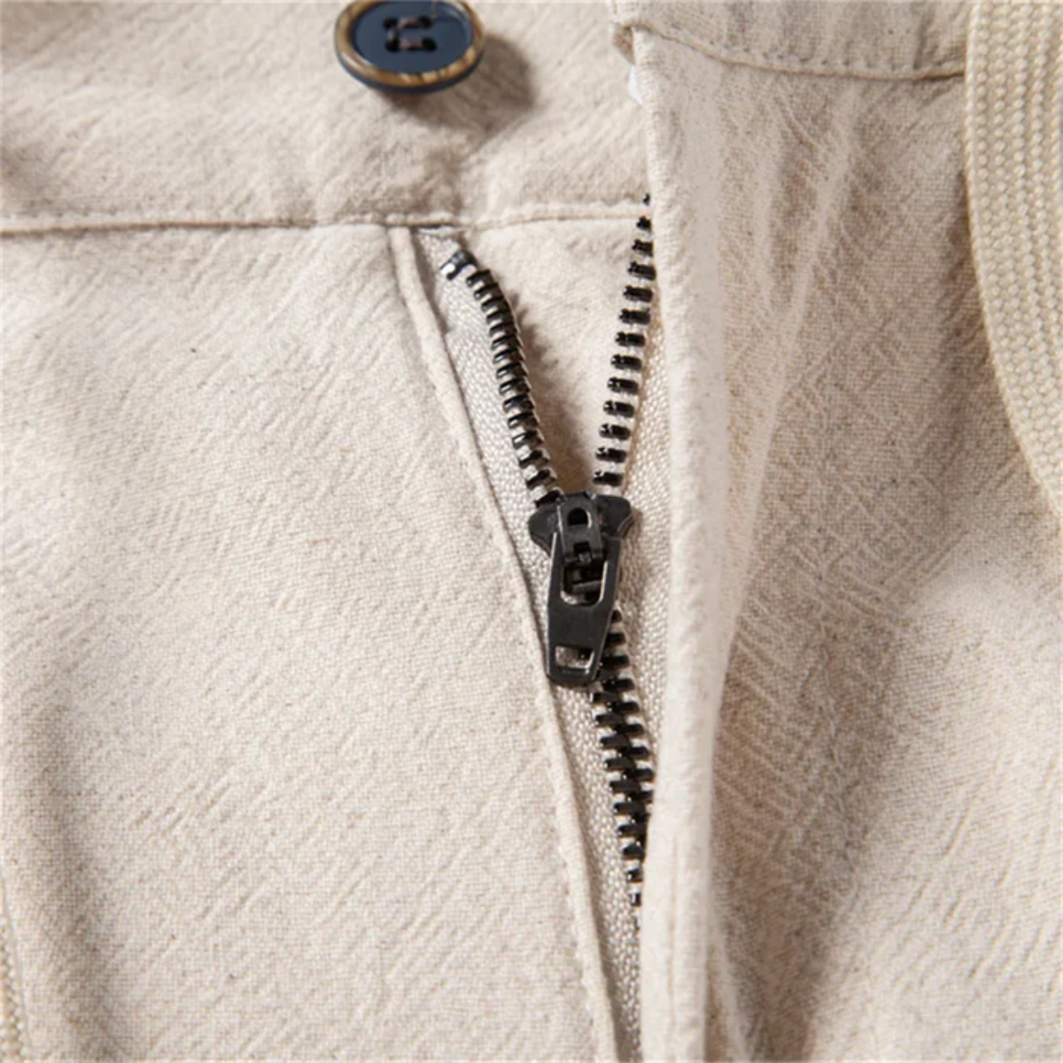 Ezra | Men's Linen Pants Cream Pleated Wide Leg