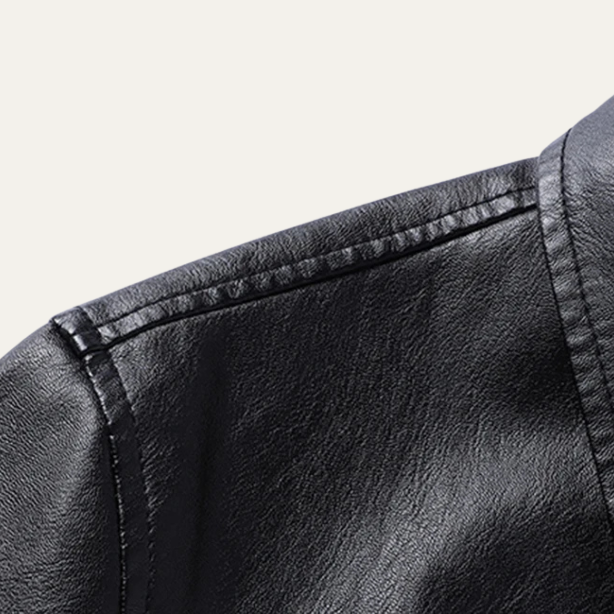 Axel | Men's Leather Jacket Black Button Up Winter Coat