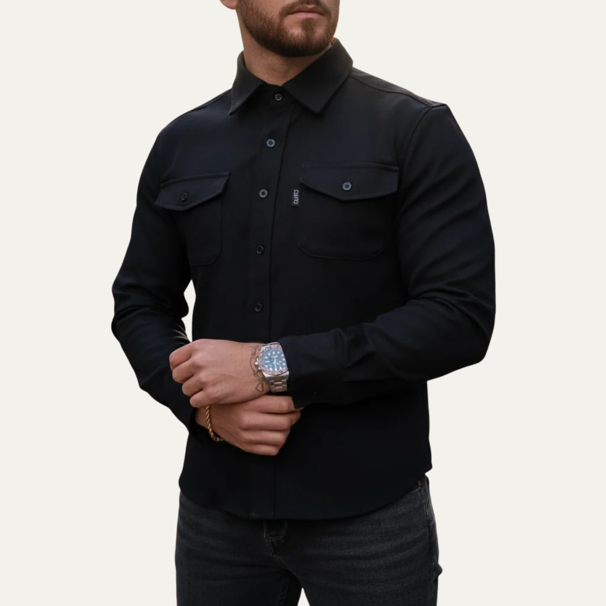Bram | Men's Utility Overshirt Blue Button Up Casual Jacket
