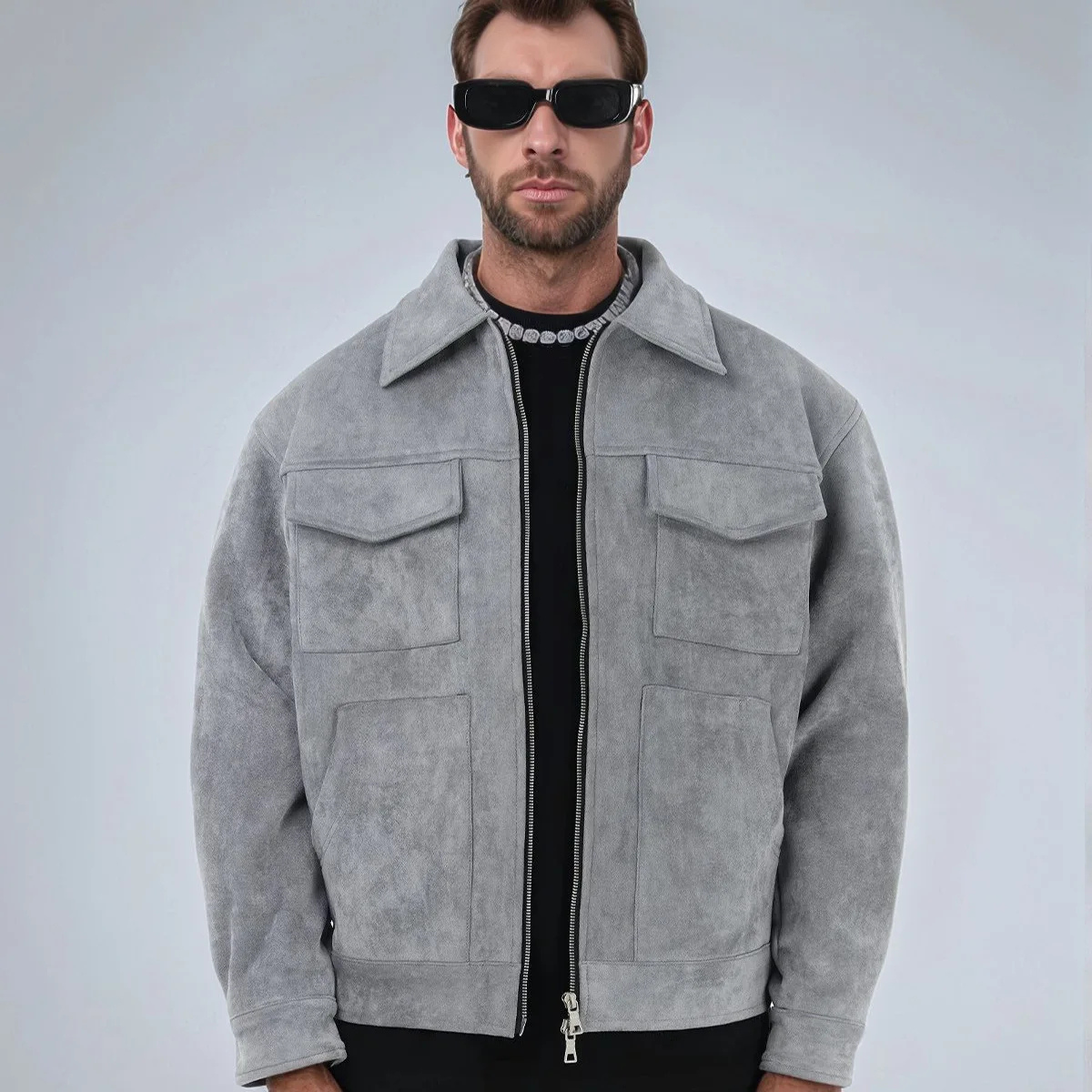 Wyatt | Men's Casual Utility Jacket Beige With Flap Pockets
