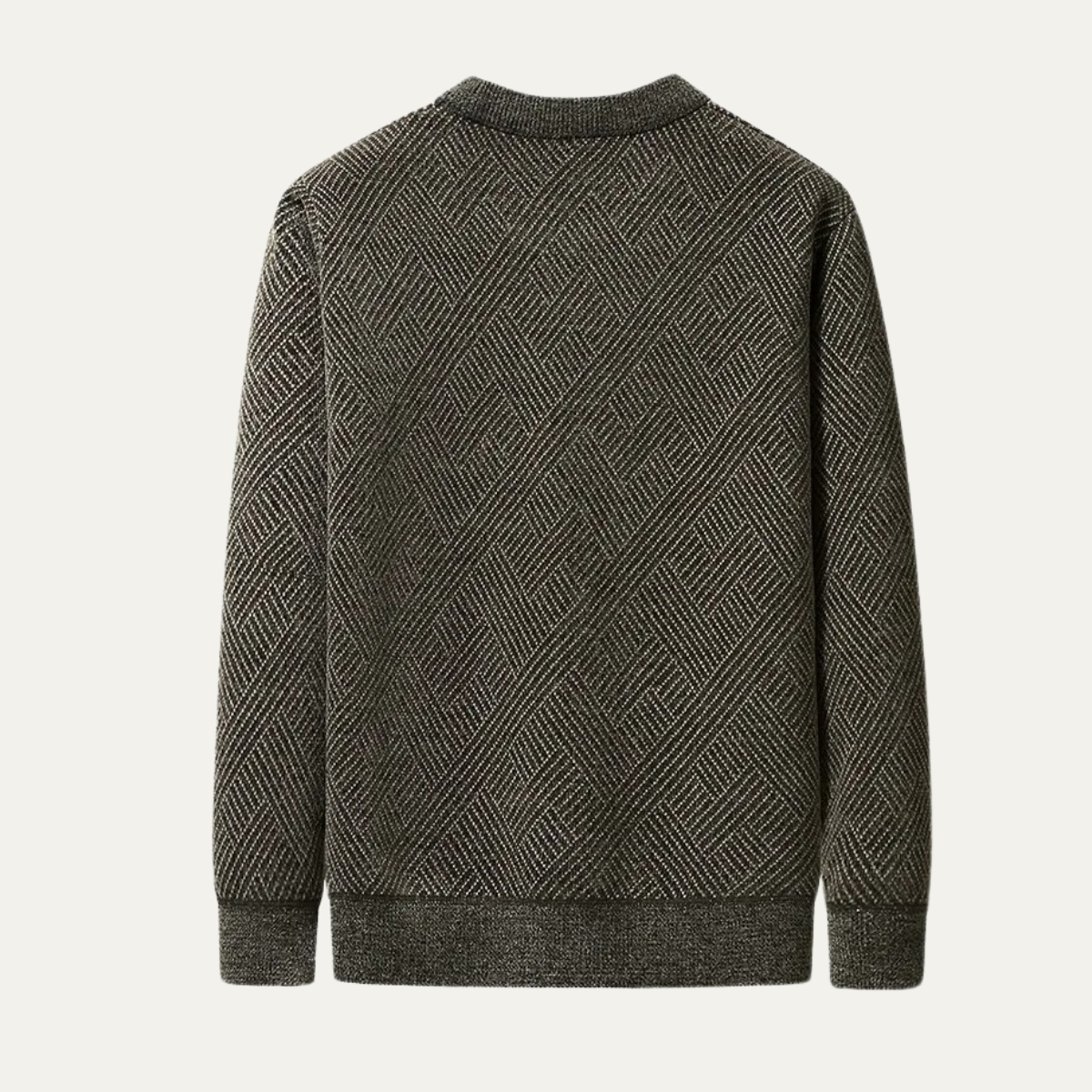 Callum | Men's Crew Neck Sweater Gray Textured Knit