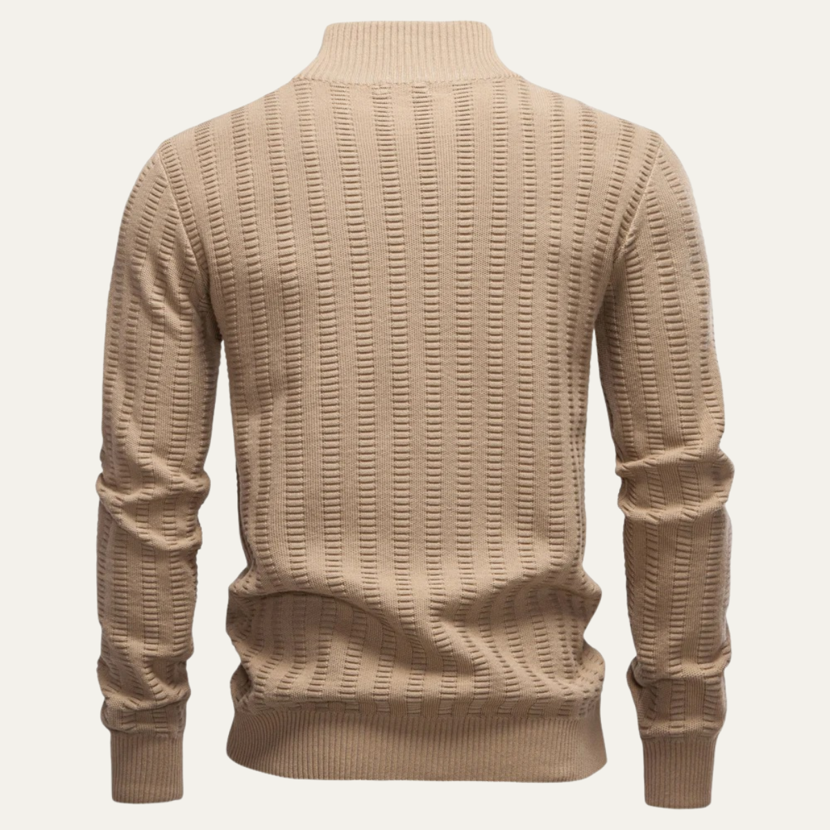 Caleb | Men's Quarter Zip Cable Knit Sweater Navy