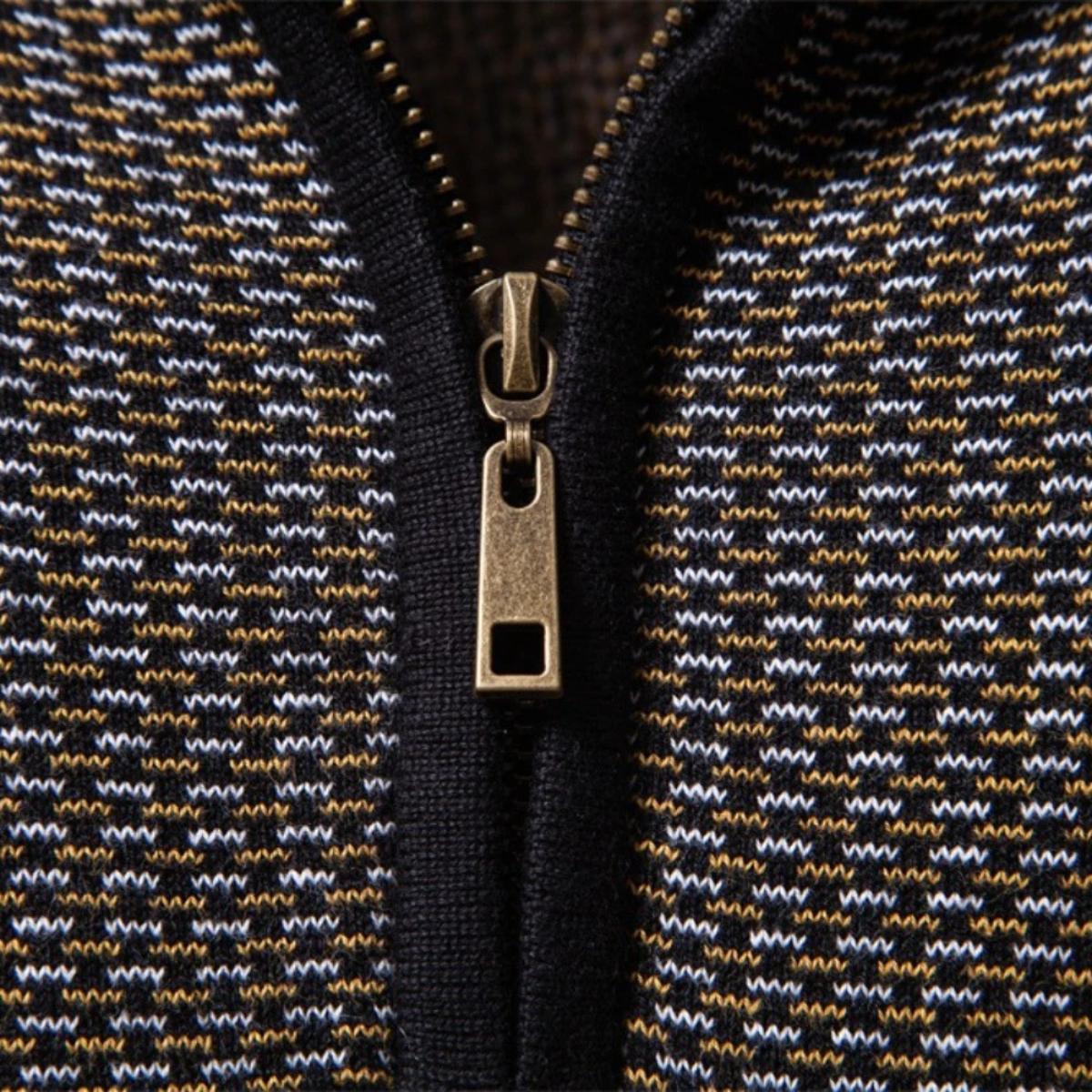 Ezra | Men's Quarter Zip Sweater Gray Textured Knit
