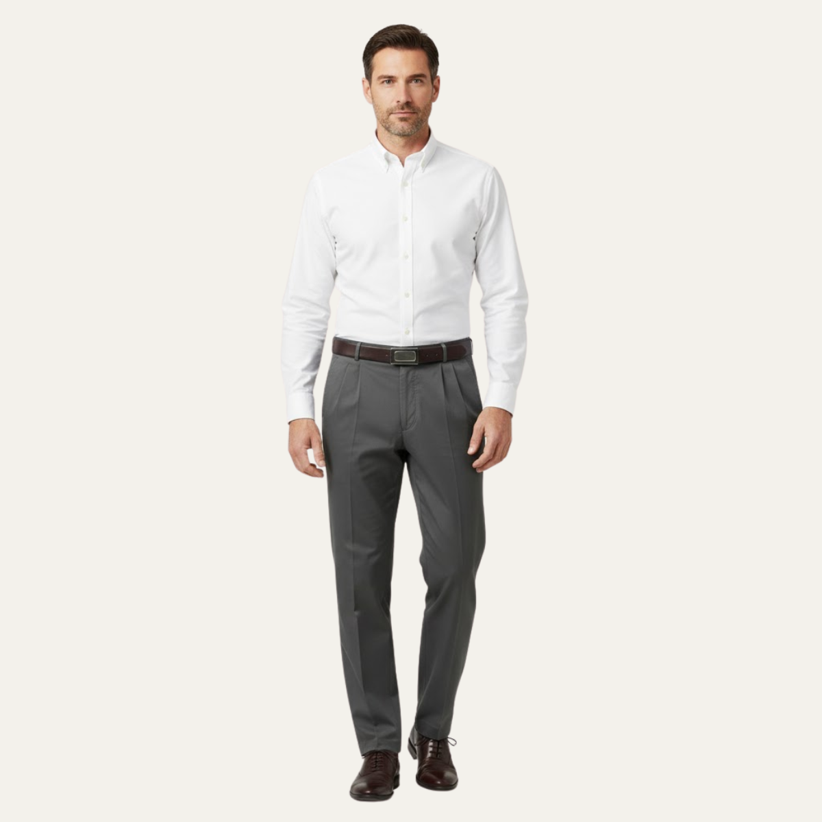 Orrin | Men's Straight Leg Dress Pants Gray Pleated