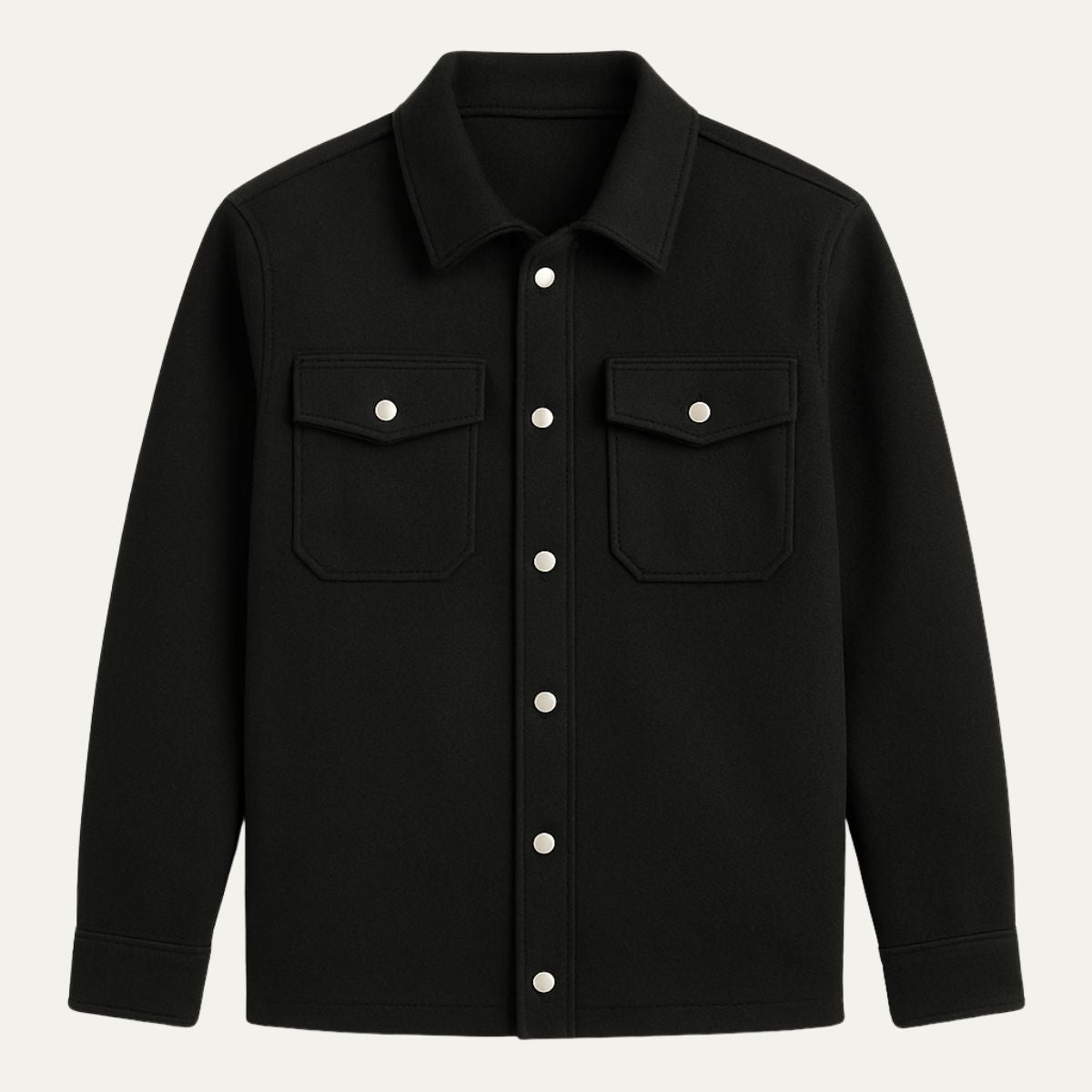 Beau | Men's Casual Overshirt Cream Button Up