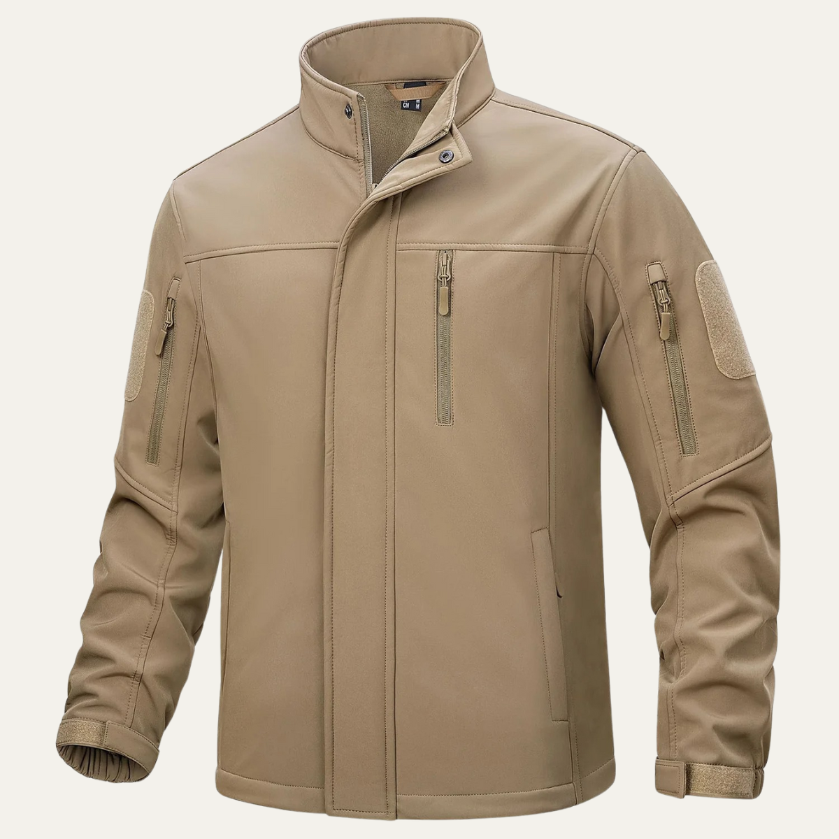 Rhys | Men's Lightweight Utility Jacket Black With Fleece Lined Collar
