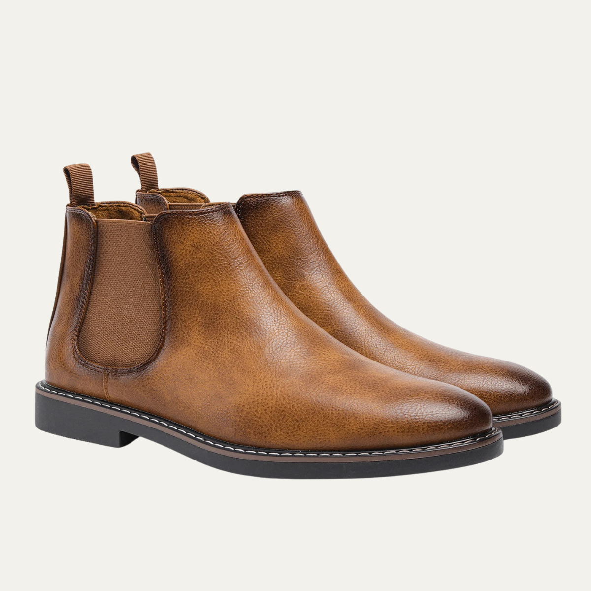 Beau | Men's Chelsea Leather Ankle Boots Brown