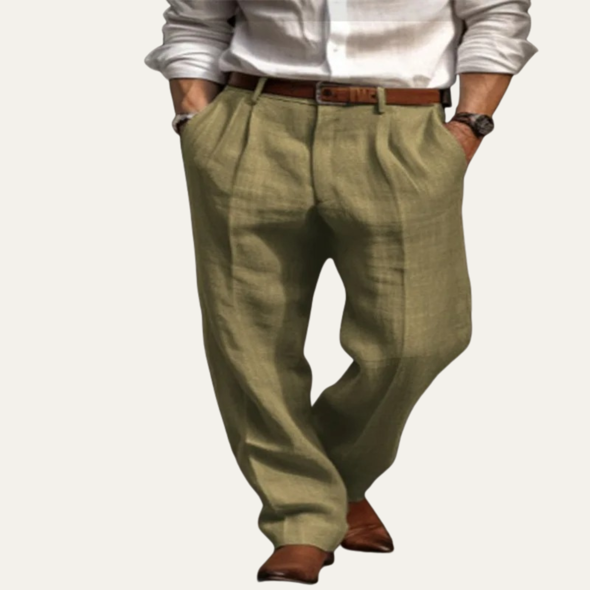 Axel | Men's Pleated Straight Leg Dress Pants Black