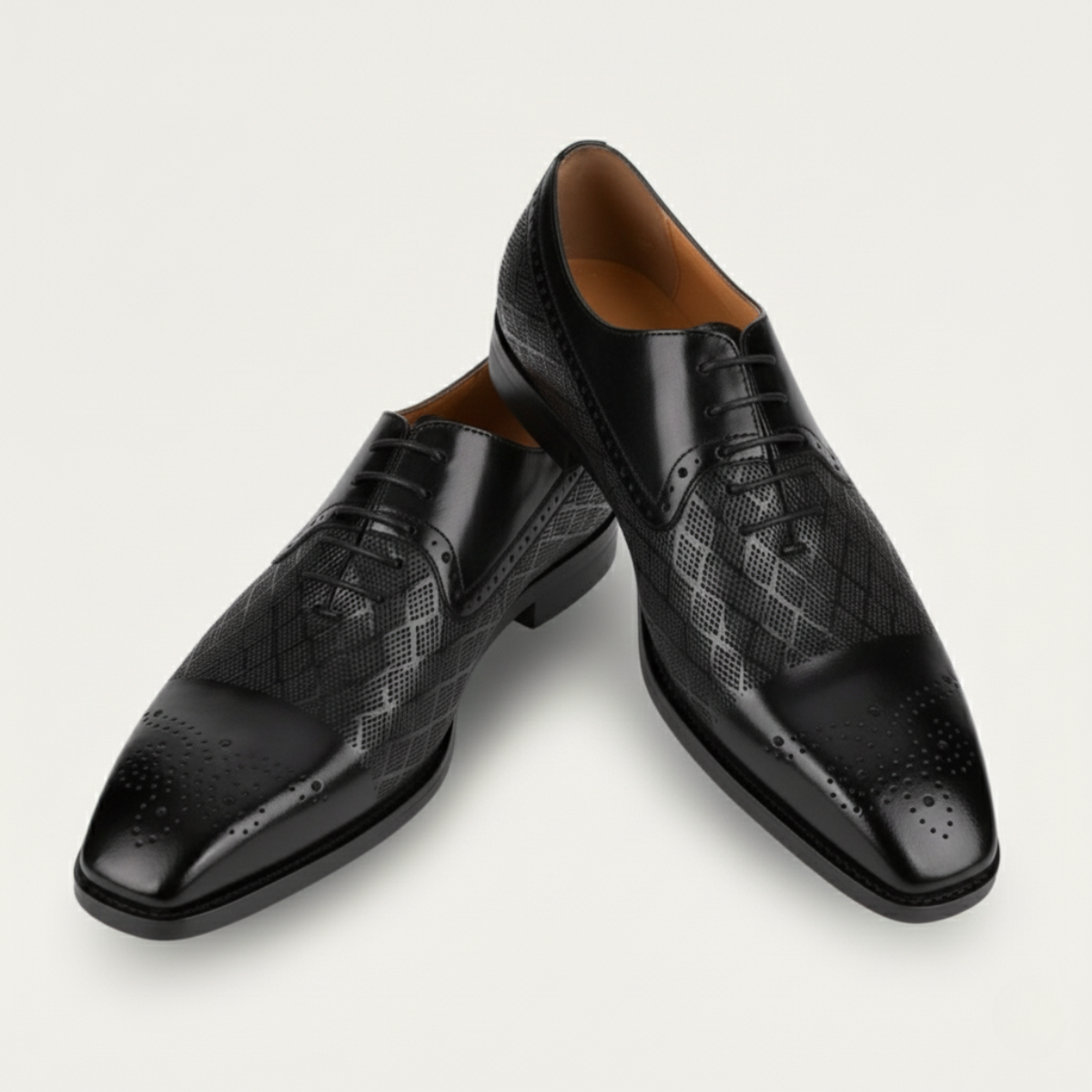 Rowan | Men's Black Leather Oxford Dress Shoe Lace Up