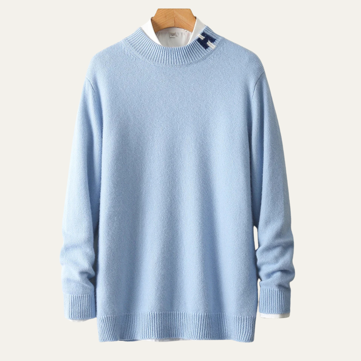 Mia | Men's Crew Neck Sweater Navy Blue Long Sleeve