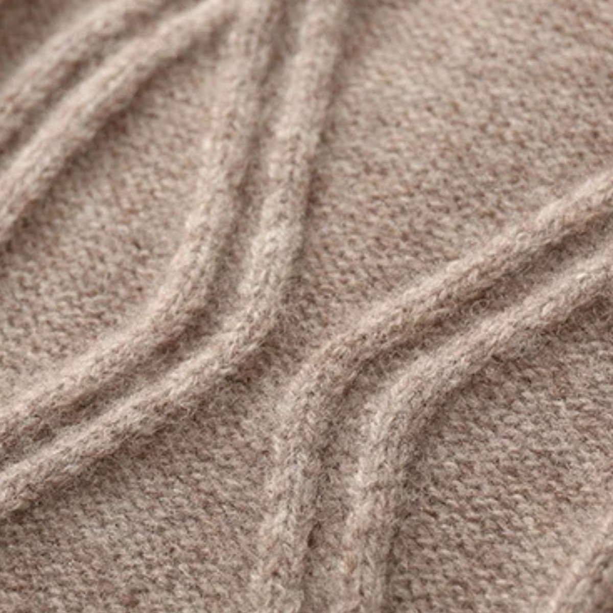 Beau | Men's Cable Knit Quarter Zip Sweater Cream