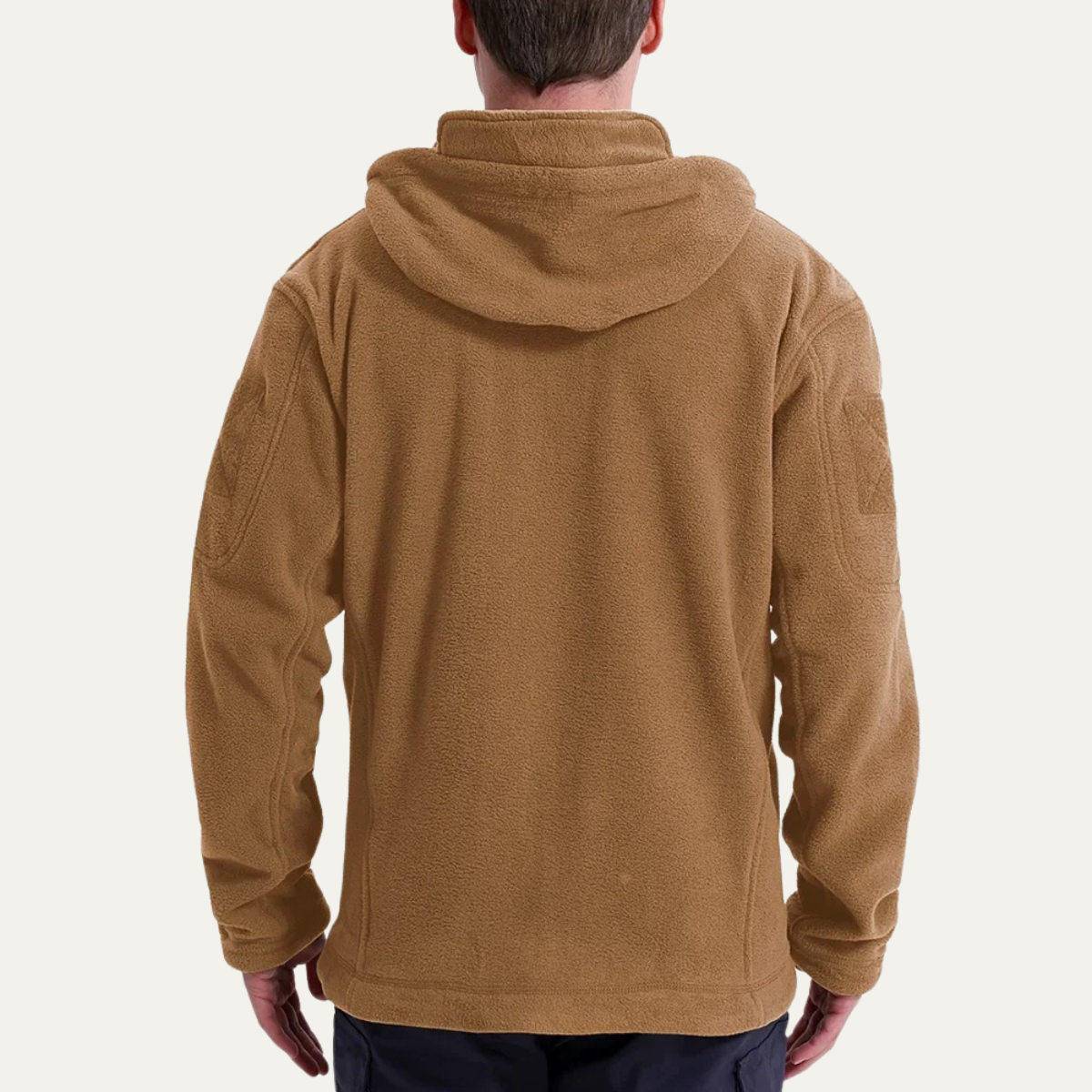 Axel | Men's Fleece Jacket Camel Hooded Tactical Multi Pocket