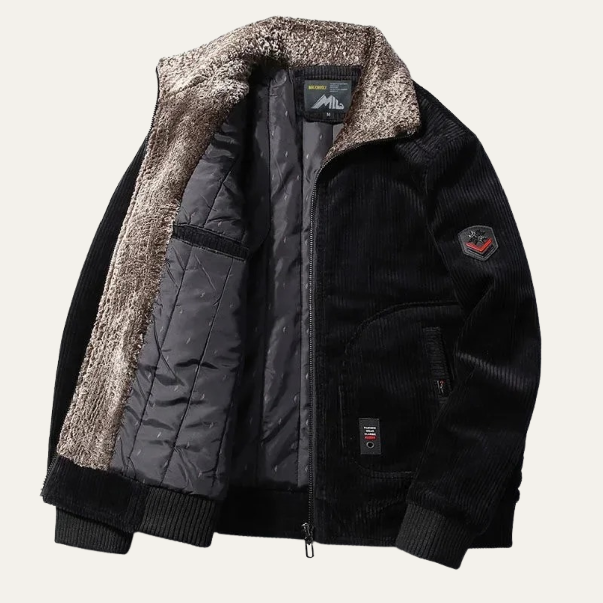 Axel | Men's Corduroy Jacket Camel Sherpa Lined