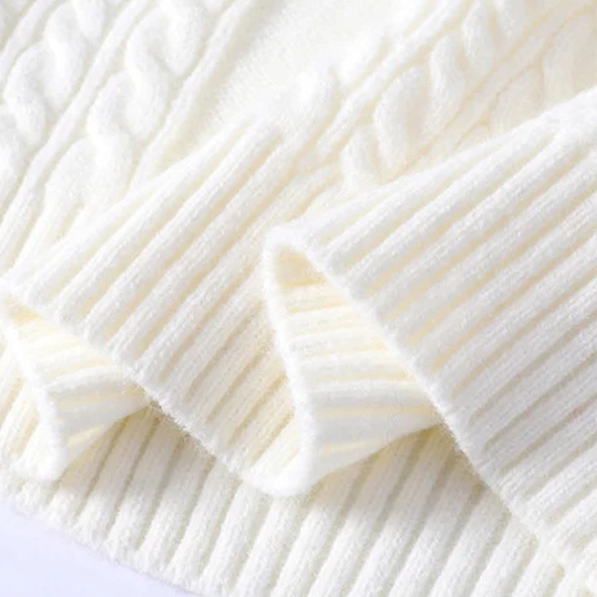 Eli | Men's Crew Neck Sweater Cream Cable Knit Nordic Pattern