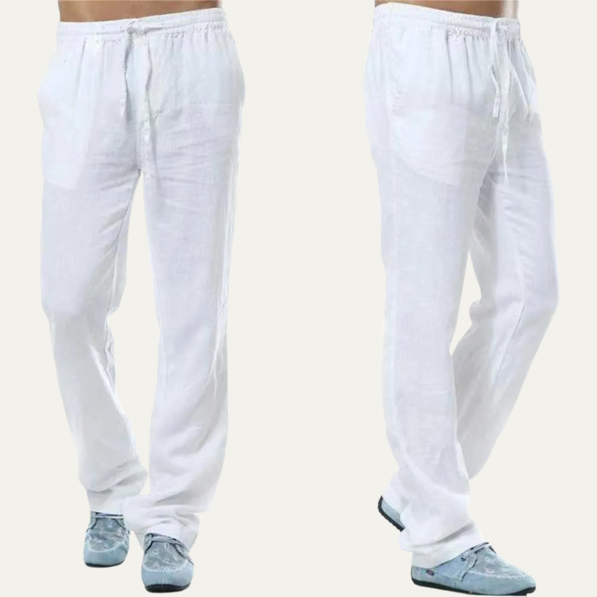 Callum | Men's Relaxed Linen Pants Black Drawstring