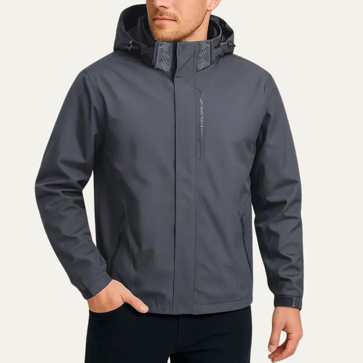 Isla | Men's Rain Jacket Black Waterproof Hooded