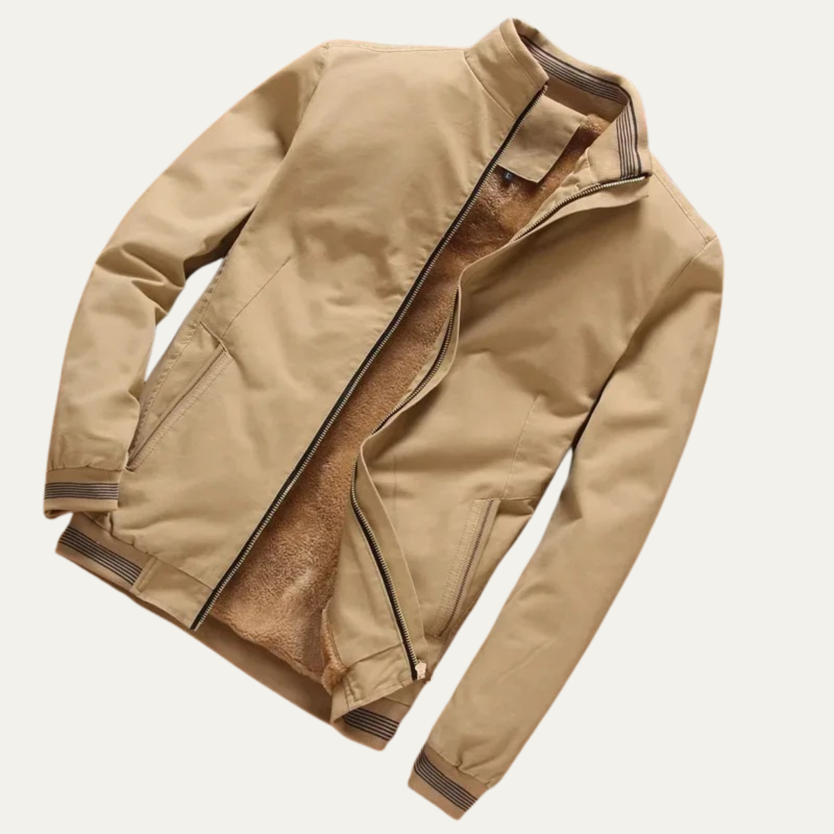 Hugo | Men's Sherpa Fleece Lined Bomber Jacket Cream