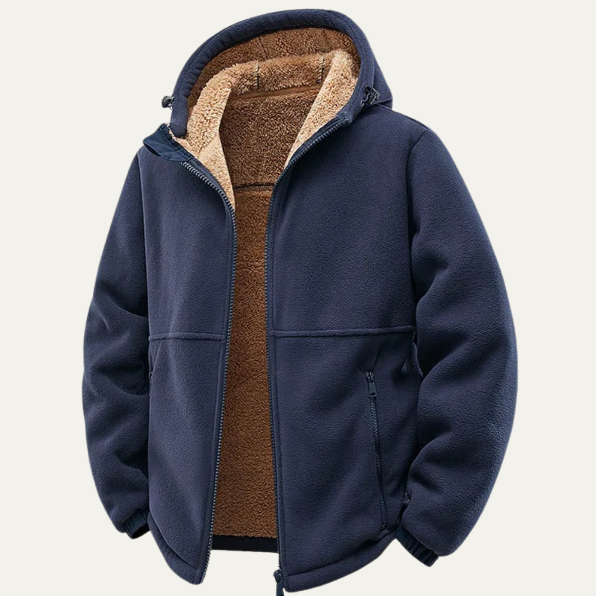 Jude | Men's Sherpa Fleece Lined Hooded Jacket Camel