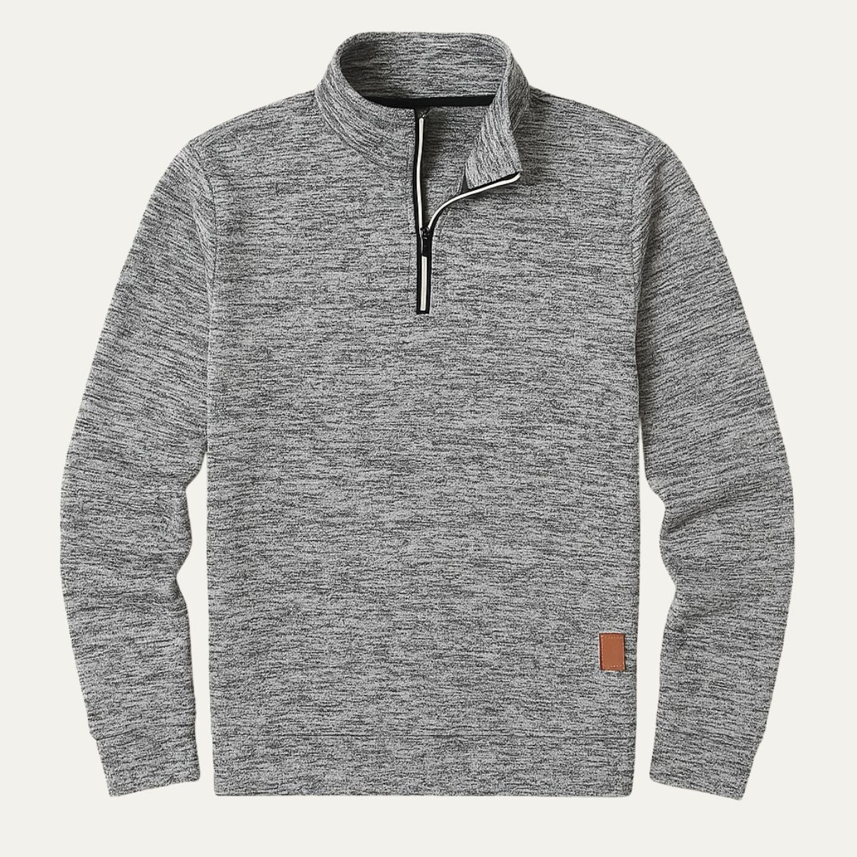 Bram | Men's Quarter Zip Sweater Gray Heather Fleece