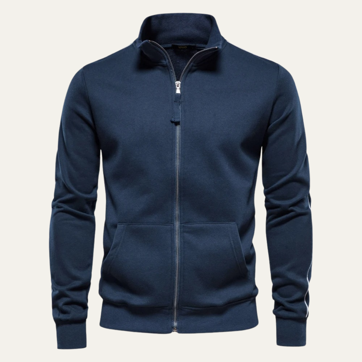 Caleb | Men's Casual Zip Up Hoodie Beige