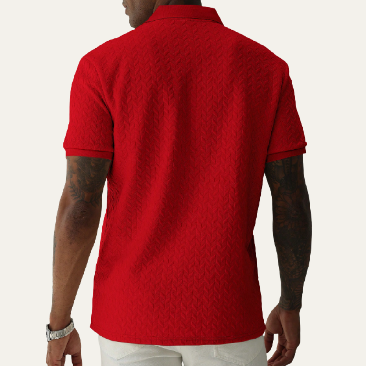 Beau | Men's Henley Shirt White Short Sleeve