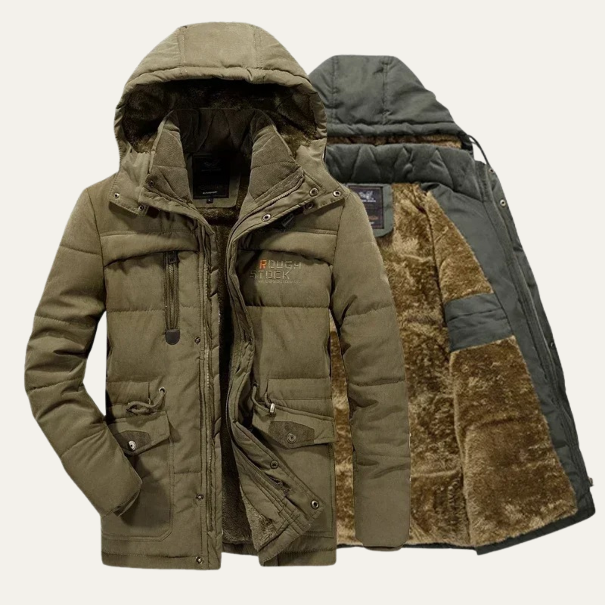 Axel | Men's Winter Parka Navy Hooded Jacket Warm Lined