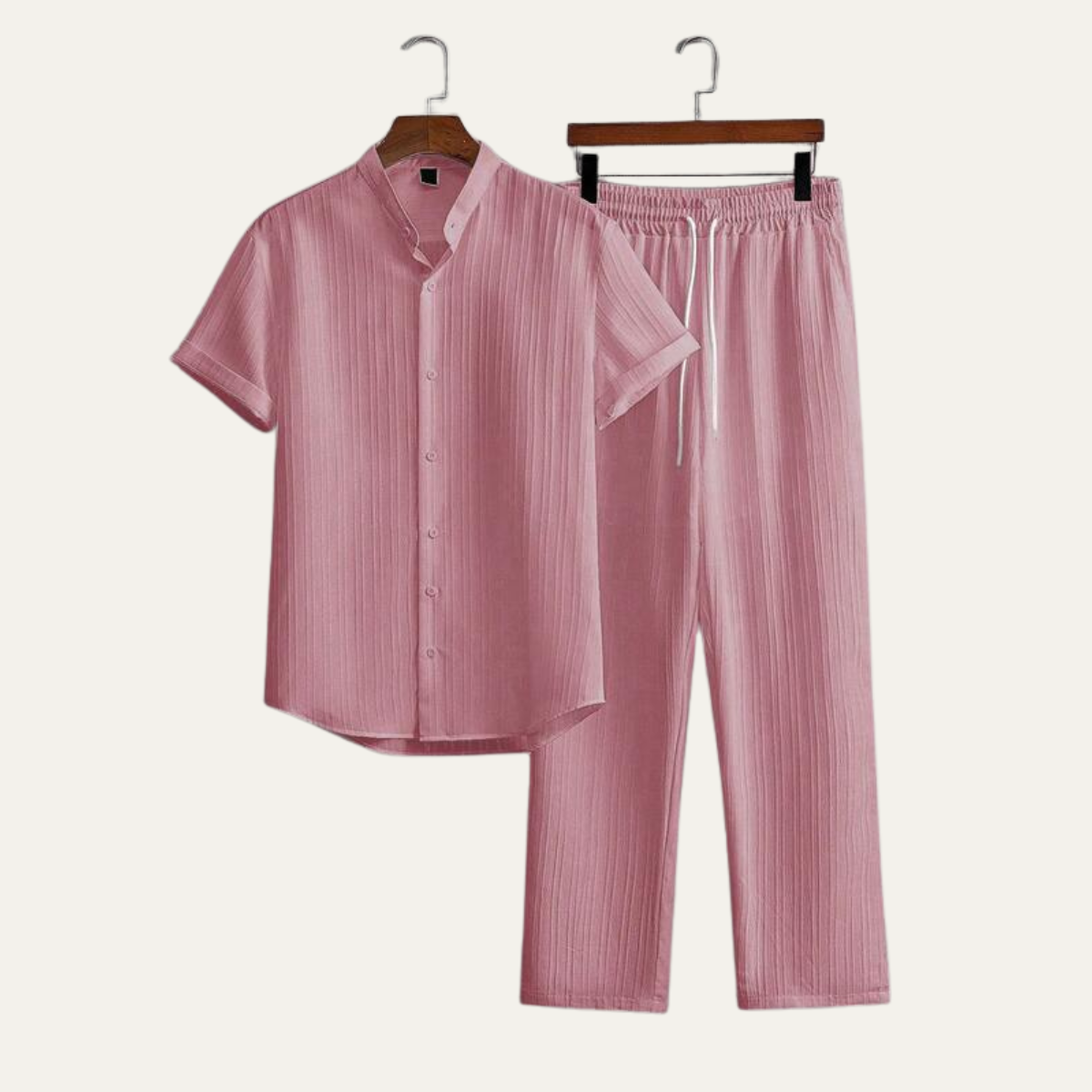 Rowan | Men's Casual Linen Shirt And Pants Set Mint Green