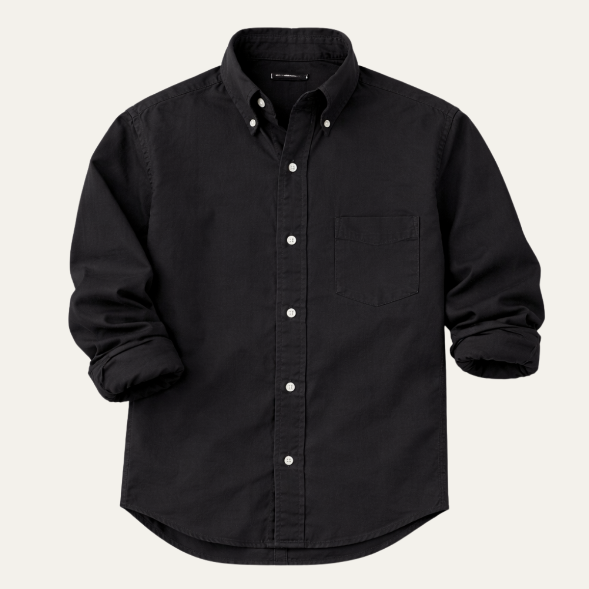 Axel | Men's Button Up Shirt Black Long Sleeve Cotton