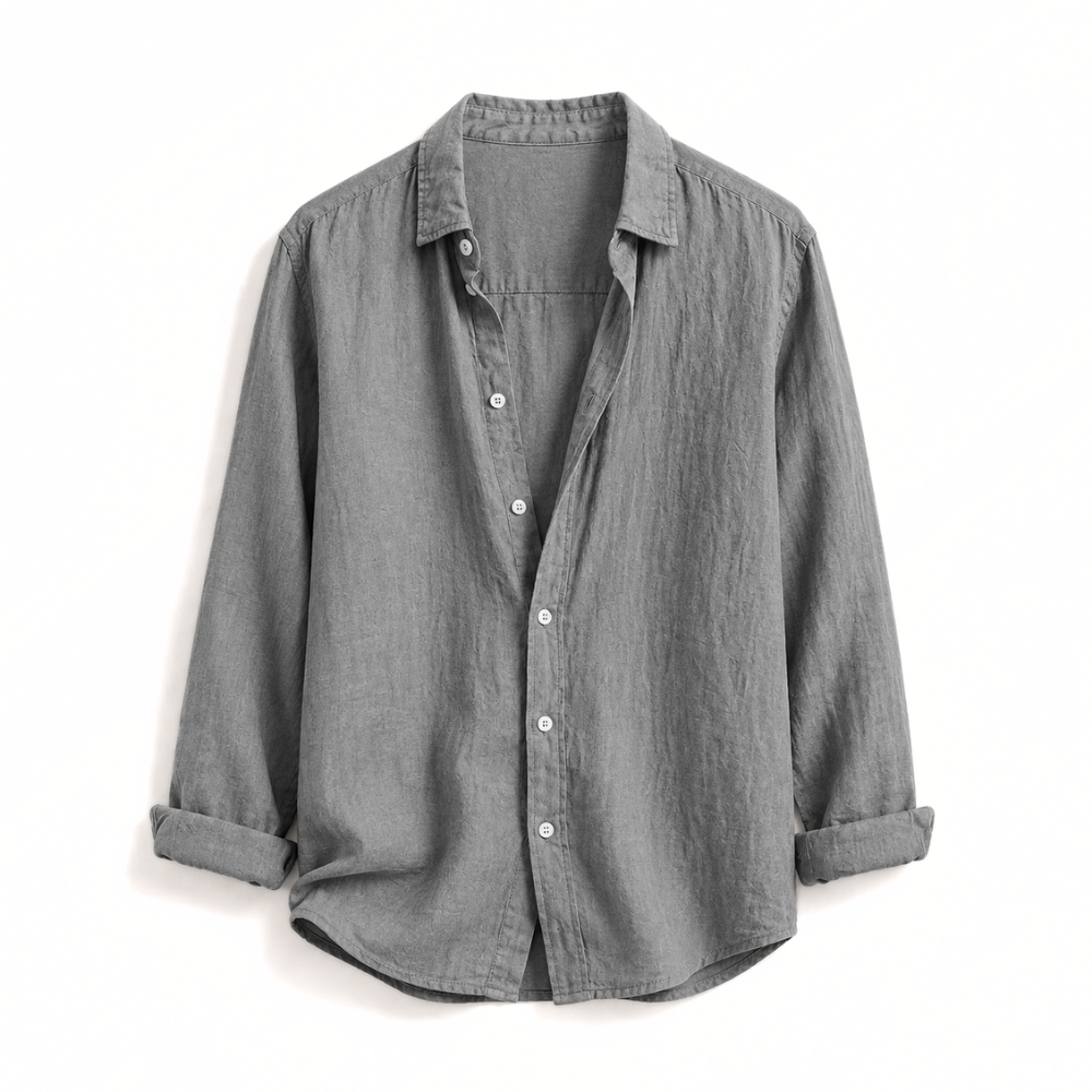 Omar | Men's Shirt Charcoal Gray Button Up