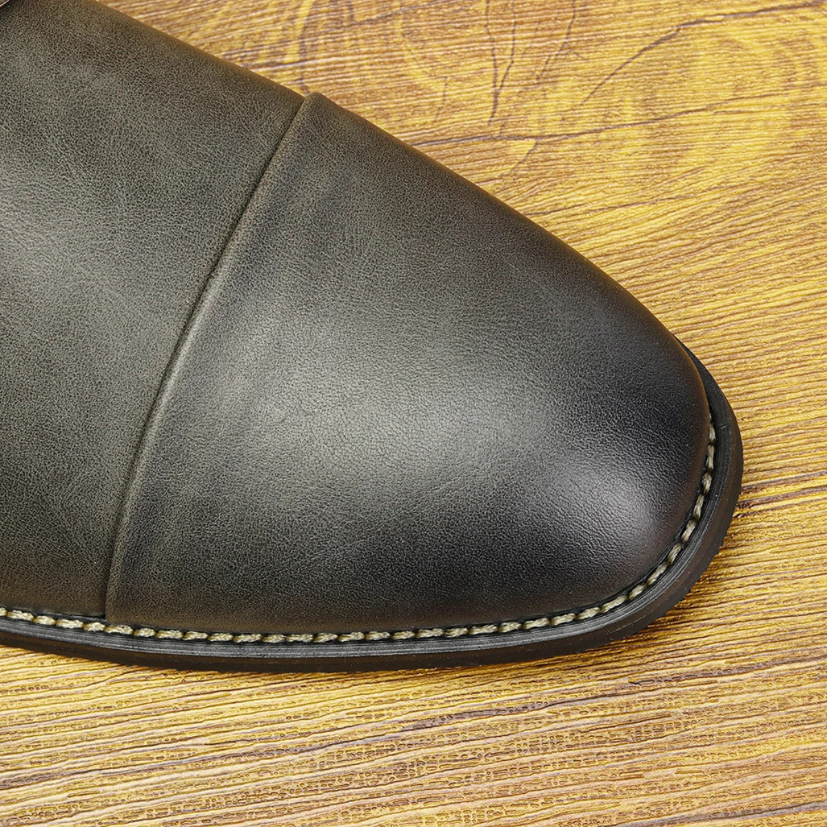 Jude | Men's Leather Ankle Boots Gray Lace Up