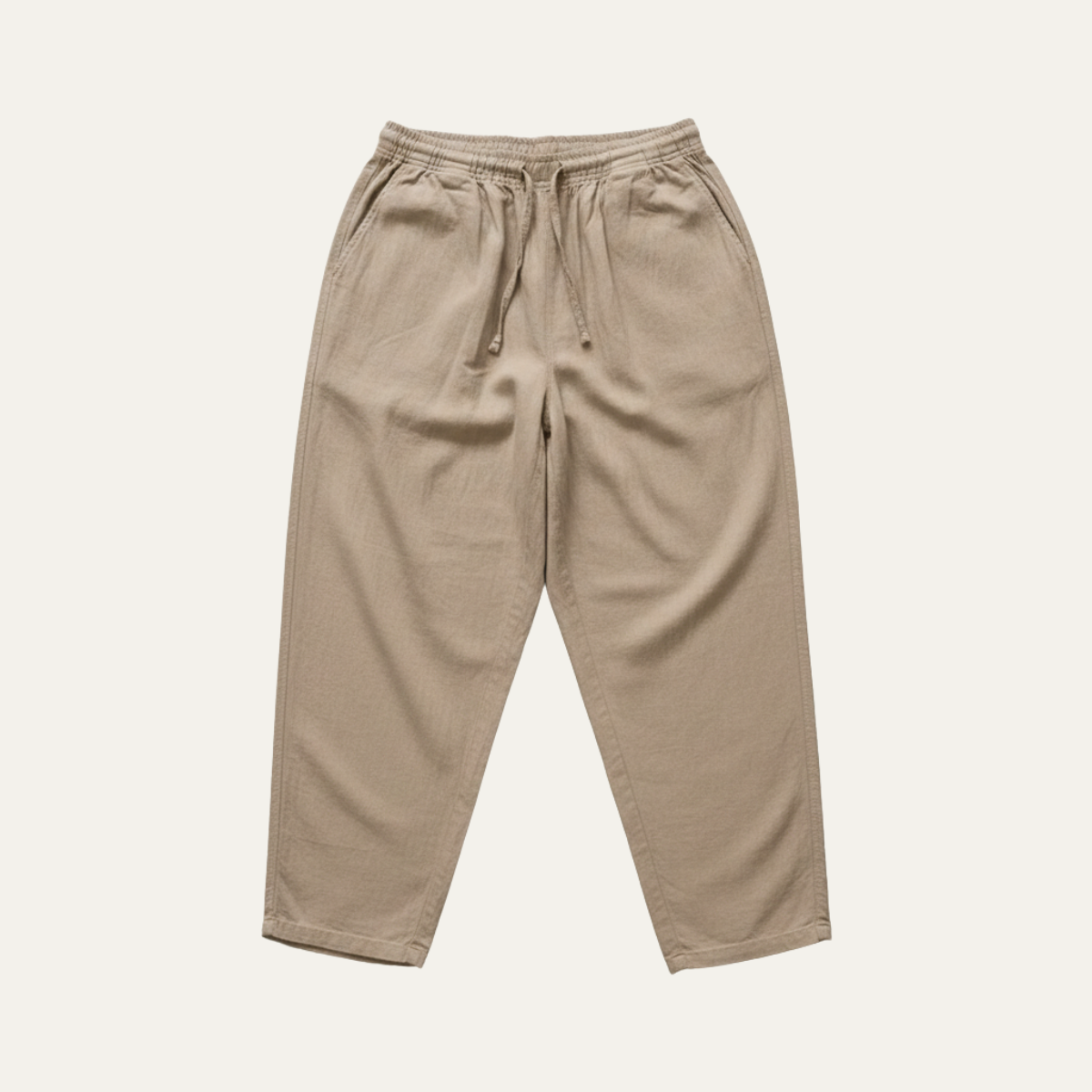 Axel | Men's Casual Loose Fit Linen Drawstring Pants White
