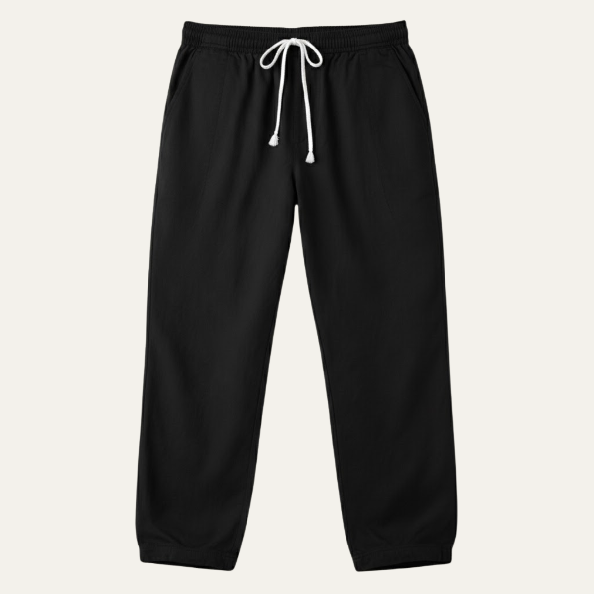 Lars | Men's Linen Pants White Drawstring Relaxed Fit