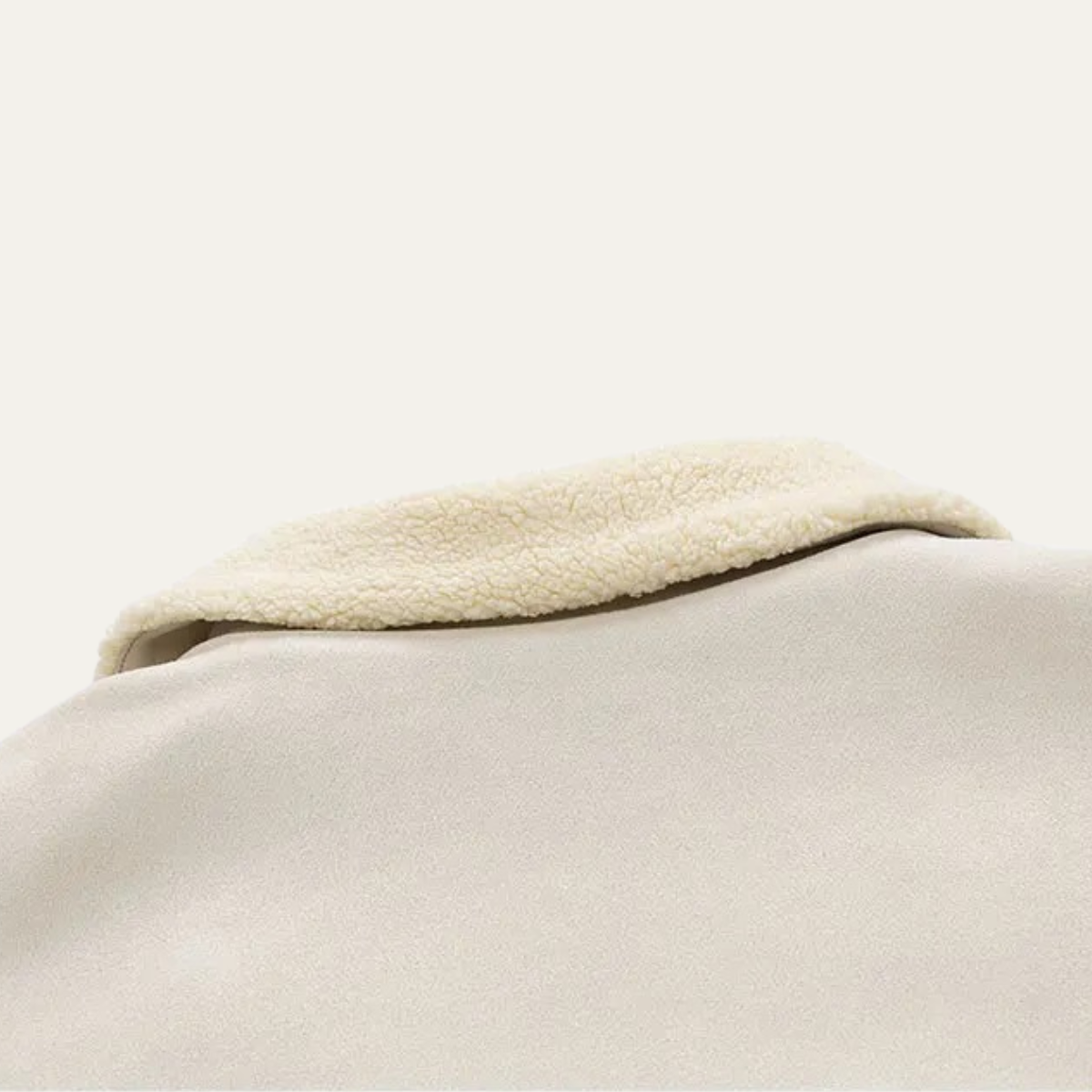 Axel | Men's Sherpa Collar Denim Jacket Cream Button Up