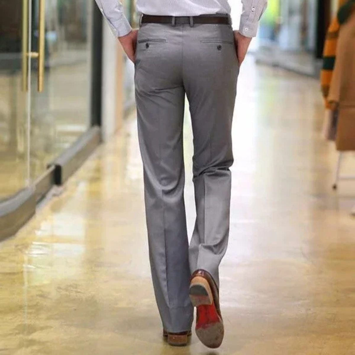 Jasper | Men's Slim Fit Dress Pants Gray Wrinkle Resistant