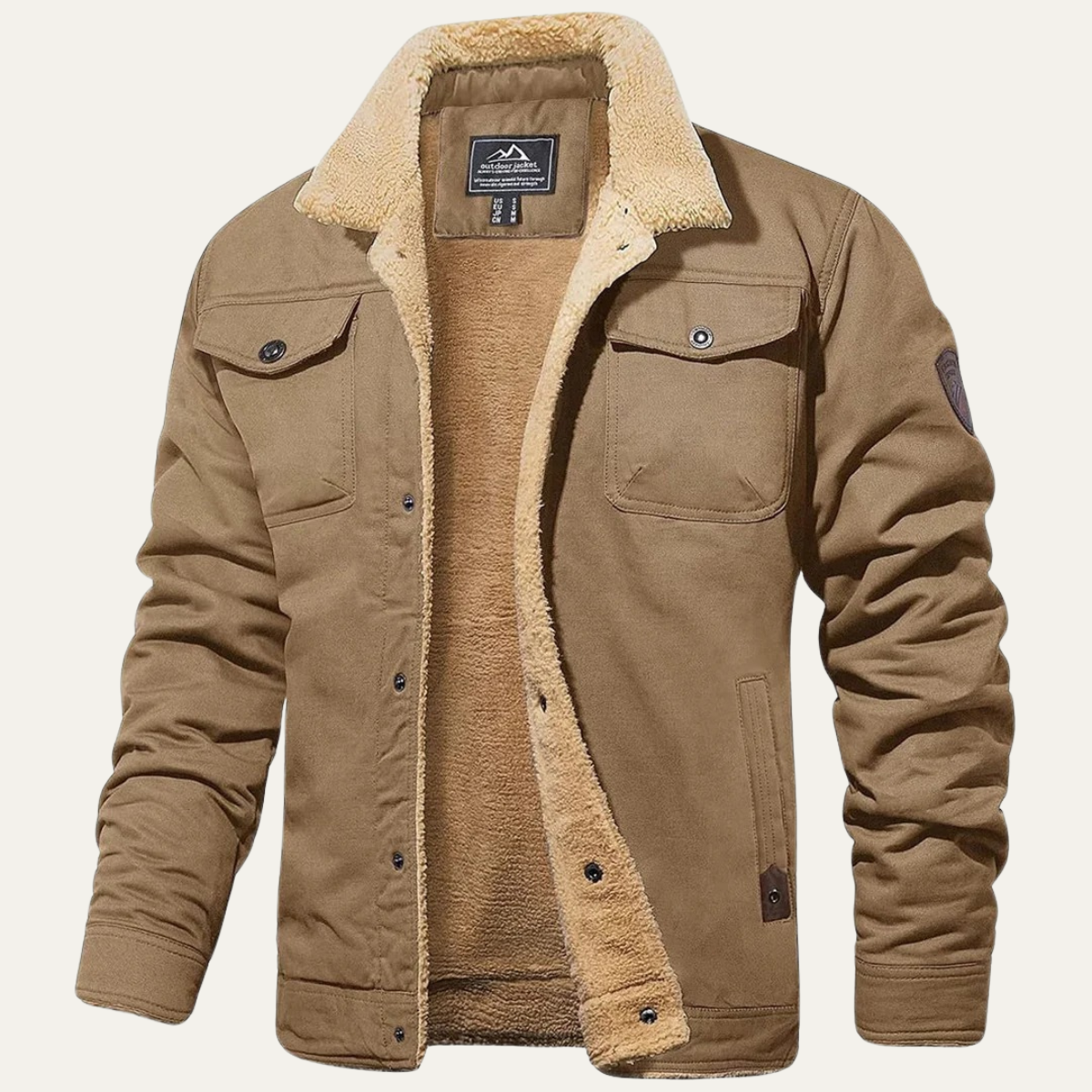 Sage | Men's Sherpa Lined Denim Jacket Black