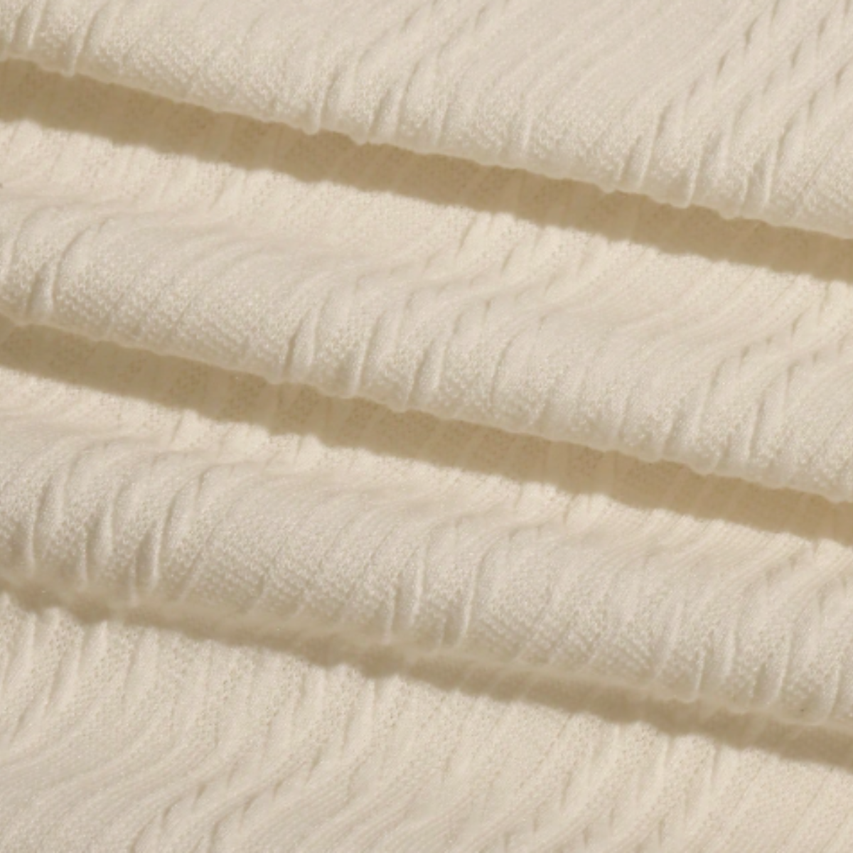 Beau | Men's Sweatsuit Cream Ribbed Knit Polo Shorts Set
